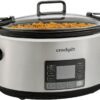 Crockpot Portable 7 Quart Slow Cooker with Locking Lid and Auto Adjust Cook Time Technology, Stainless Steel