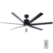 Fanimation Studio Collection Blitz 56-in Black LED Indoor/Outdoor Ceiling Fan with Light Remote (7-Blade)