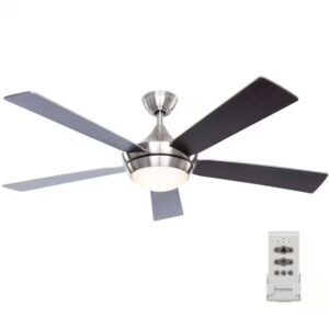 Fanimation Studio Collection LP8068LBN Aire Drop 52-in Brushed Nickel LED Indoor Ceiling Fan with Light Remote (5-Blade)