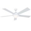 Fanimation Studio Collection LP8068LMW Aire Drop 52-in Matte White LED Indoor Ceiling Fan with Light Remote (5-Blade)