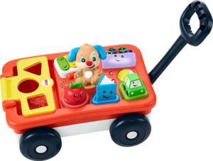 Fisher-Price Laugh & Learn Pull & Play Learning Wagon, interactive activity toy with Smart Stages learning content for babies and toddlers ages 6 months and up