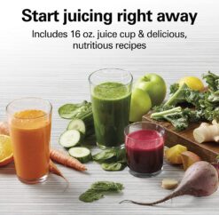 Hamilton Beach Juicer Machine, Big Mouth Large 3” Feed Chute for Whole Fruits and Vegetables, Easy to Clean, Centrifugal Extractor, BPA Free, 800W Motor, Silver