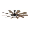 Harbor Breeze EUK60MBK10LR Henderson 60-in Matte Black LED Indoor Ceiling Fan with Light Remote (10-Blade)