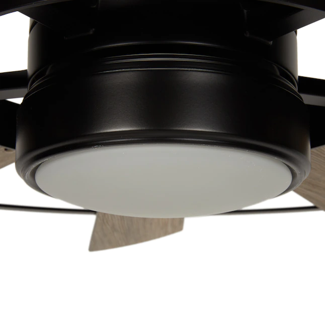 Harbor Breeze EUK60MBK10LR Henderson 60-in Matte Black LED Indoor Ceiling  Fan with Light Remote (10-Blade)