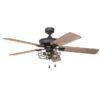 Harbor Breeze Hamilton 52-in Matte Black LED Indoor Downrod or Flush Mount Ceiling Fan with Light (5-Blade)