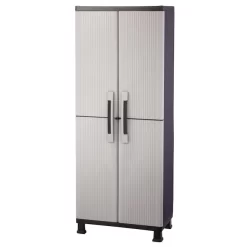 Keter 248857 Utility cabinet Plastic Freestanding Garage Cabinet in Gray (26.8-in W x 68-in H x 14.8-in D)