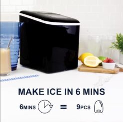 Koolatron KIM26B 26-lb Flip-up Door Portable/Countertop For Commercial Use Cubed Ice Maker (Black)