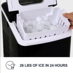 Koolatron KIM26B 26-lb Flip-up Door Portable/Countertop For Commercial Use Cubed Ice Maker (Black)