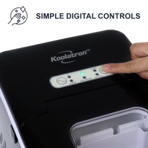 Koolatron KIM26B 26-lb Flip-up Door Portable/Countertop For Commercial Use Cubed Ice Maker (Black)