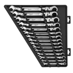 Milwaukee 48-22-9513 144-Position Flex-Head Ratcheting Combination Wrench Set Metric (15-Piece)