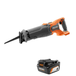 RIDGID R8647B-AC87004 18V Brushless Cordless Reciprocating Saw with 18V Lithium-Ion 4.0 Ah Battery