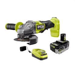 RYOBI PBLAG01K1 ONE+ HP 18V Brushless Cordless 4-1/2 in. Angle Grinder Kit with 4.0 Ah HIGH PERFORMANCE Battery and Charger
