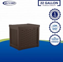 Suncast 22 Gallon Small Resin Storage Seat, Java, SSW600J