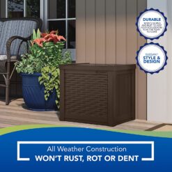 Suncast 22 Gallon Small Resin Storage Seat, Java, SSW600J