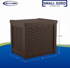 Suncast 22 Gallon Small Resin Storage Seat, Java, SSW600J