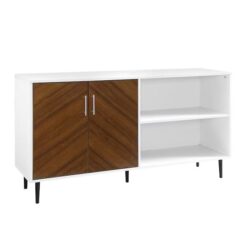 Walker Edison LW58BMHPASSW Transitional White TV Stand (Accommodates TVs up to 60-in)