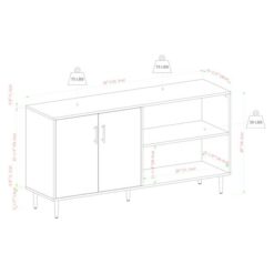 Walker Edison LW58BMHPASSW Transitional White TV Stand (Accommodates TVs up to 60-in)