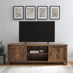 Walker Edison LW70BDSDRO Transitional Rustic Oak TV Stand (Accommodates TVs up to 80-in)