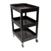 Luxor SEC111-B SEC 3-Shelf Polypropylene Utility Cart Black
