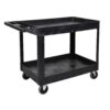 Luxor XLC11-B 24 in. x 45 in. Two Shelf Heavy Duty Cart in Black