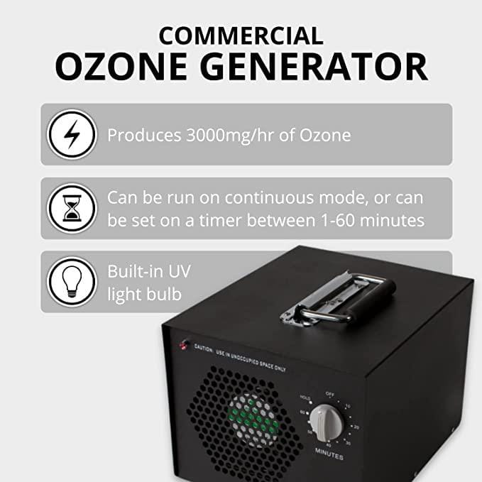New Comfort Ozone Generator 5-Speed Ionic Black HEPA and Uv Air