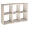 ClosetMaid 4569 30 in. H x 43.82 in. W x 13.50 in. D Bleached Walnut Wood Large 6- Cube Organizer
