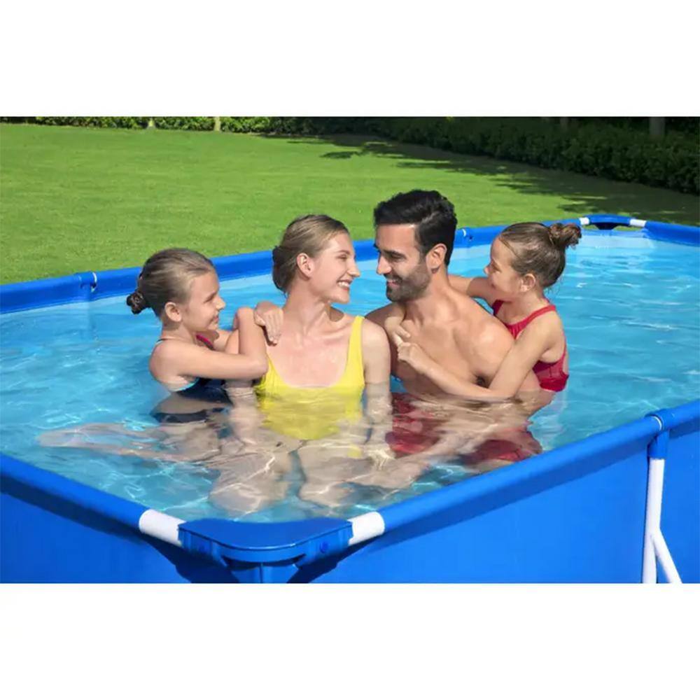 Swimming ft. Metal 56512E-BW Rectangular 7 Bestway x Frame Deep Pool 13 Pro ft. Ground 32 in. Above