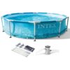 Intex 28207EH + 28054E 10 ft. x 30 in. Metal Frame Beachside Swimming Pool with Pump and Canopy