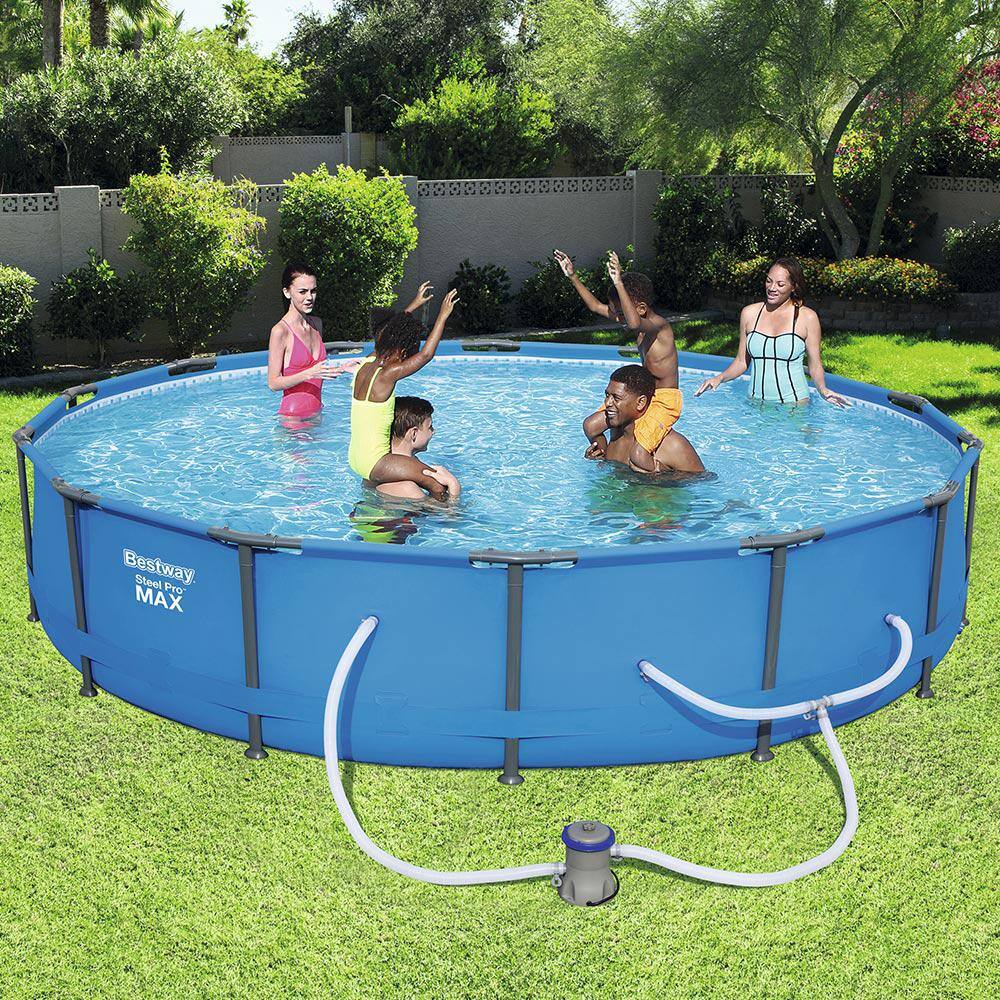 33 Ground Deep Above 56597E Round Bestway 14 x Steel Package ft. Pool in. Pro