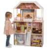 KidKraft Savannah Wooden Dollhouse, Over 4 feet Tall with Porch Swing and 14 Accessories