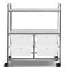HONEY JOY TOPB003954 4-Drawer Plastic Rolling Storage Cart Metal Rack Organizer Shelf with Wheels Clear