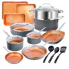 Gotham Steel Pots and Pans Set 20 Piece Cookware Set with Nonstick Ceramic Copper Coating