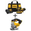 DEWALT DCW210D1W331B 20V MAX XR Cordless Brushless 5 in. Random Orbital Sander, 20V MAX Jigsaw, (1) 20V 2.0Ah Battery, and Charger