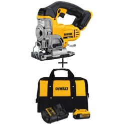 DEWALT DCB205CKW331B 20V MAX Lithium-Ion Cordless Jig Saw with (1) 20V 5.0Ah Battery and Charger