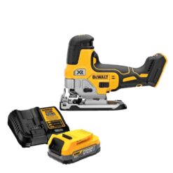 DEWALT DCS335BWP034C 20V MAX XR Cordless Barrel Grip Jigsaw and 20V MAX POWERSTACK Compact Battery Starter Kit