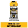 DEWALT DCW600B 20V MAX XR Cordless Brushless Compact Router (Tool Only)
