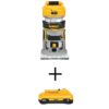 DEWALT DCW600BWDCB240 20-Volt MAX XR Cordless Brushless Compact Fixed Base Router with 20-Volt MAX Compact Lithium-Ion 4.0Ah Battery Pack