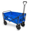 FORHAUZ hg-1199-fw-blue 3.88 cu.ft. 600D double-layer Oxford Fabric Steel Frame Outdoor Garden Cart Collapsible Folding Wagon, Blue