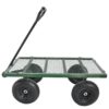 Unbranded LHR428ZYQ16 8.8 cu. ft. Metal Wagon Garden Cart in Grass Green