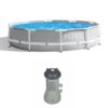 Intex 26700EH + 28637EG 10 ft. Round 30 in. D Metal Frame Above Ground Swimming Pool with Cartridge Filter Pump System