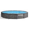 INTEX 26749ST Greywood Prism 12 ft. Round 30 in. Deep Metal Frame Pool Set with Filer