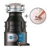 InSinkErator BADGER 500 WC w/STS-00SN Badger 500 Standard Series 1/2 HP Continuous Feed Garbage Disposal w/ Power Cord & Air Switch Kit in Satin Nickel