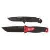 Milwaukee 48-22-1994-48-22-1928 3 in. Hardline D2 Steel Smooth Blade Pocket Folding Knife and 5 in. Hardline AUS-8 Steel Fixed Blade Knife