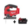 Milwaukee 2737-20-48-11-1850 M18 FUEL 18-Volt Lithium-Ion Brushless Cordless Jig Saw with M18 5.0 Ah Battery