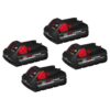 Milwaukee 48-11-1837-48-11-1837 M18 18-Volt Lithium-Ion HIGH OUTPUT CP 3.0 Ah Battery Pack (4-Pack)
