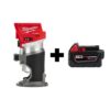 Milwaukee 2723-20-48-11-1850 M18 FUEL 18V Lithium-Ion Brushless Cordless Compact Router with M18 5.0 Ah Battery