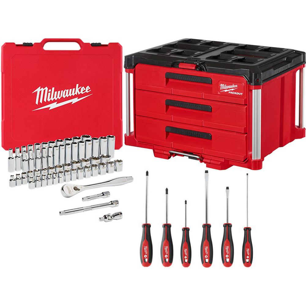  Milwauke Packout 3-Drawer Tool Box : Tools & Home Improvement