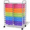 Boyel Living HYSN-56501RB 20 Plastic Drawers Multi-Color Storage Rolling Cart Studio Organizer