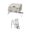Nexgrill 820-0033XA 2-Burner Portable Propane Gas Table Top Grill in Stainless Steel Plus Tool Set