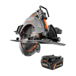 RIDGID R8654B-AC840040 18V Brushless Cordless 7-1/4 in. Circular Saw with 18V 4.0 Ah MAX Output Lithium-Ion Battery